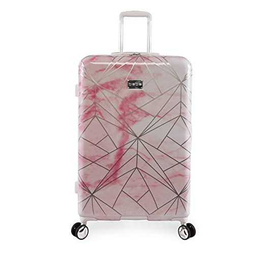 bebe Women's Luggage Alana 29" Hardside Check in, Pink Marble