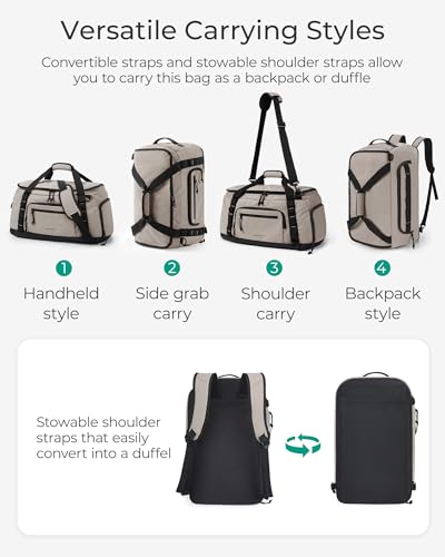 BAGSMART 4-IN-1 Gym Bag for Women Men, TSA Lightweight Duffle Bag for Travel with Shoe Compartment & Wet Pocket, 22L/30L/38L Tactical Backpack with 40oz Water Bottle Holder
