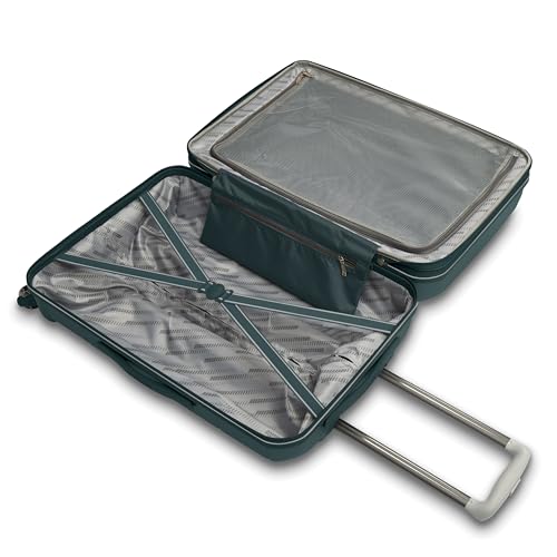 American Tourister Stratum 2.0 Hardside Expandable Luggage with Spinners, Pine Green, 2PC SET (Carry-on/Medium)