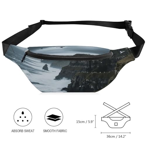 Atlantic Ocean View Fanny Pack for Men&Women,Crossbody Bag with Adjustable Strap,Chest Pack for Running Travel