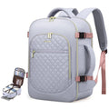LOVEVOOK Carry on Backpack, 30L Travel Backpack for Women Airline Approved,Luggage Business Weekender Overnight Daypack as Personal Item fit for 15.6 inch Laptop,Silver Gray