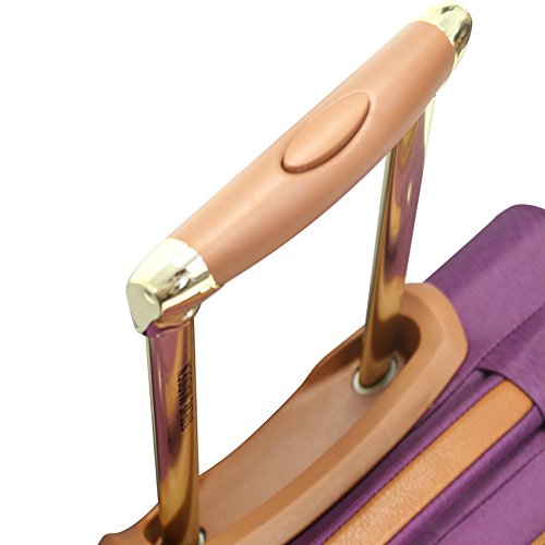 Steve Madden Designer Luggage Collection - Lightweight Softside Expandable Suitcase for Men & Women - Durable 20 Inch Carry On Bag with 4-Rolling Spinner Wheels (Global Purple)
