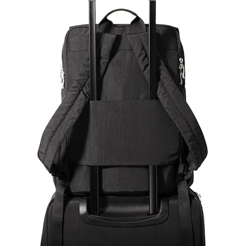Baggallini Flap Laptop Backpack - 15"x11" Lightweight Work Travel Bag w/Luggage Sleeve & RFID