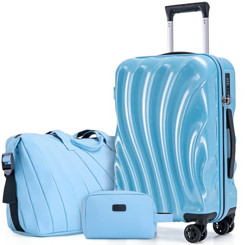 Cosbarn Luggage Sets 3 Piece Suitcases with Wheels, Suitcase Set, ABS+PC Hardshell Luggage with Phone Holder, Lightweight Carry on Luggage with TSA Lock Spinner Wheels