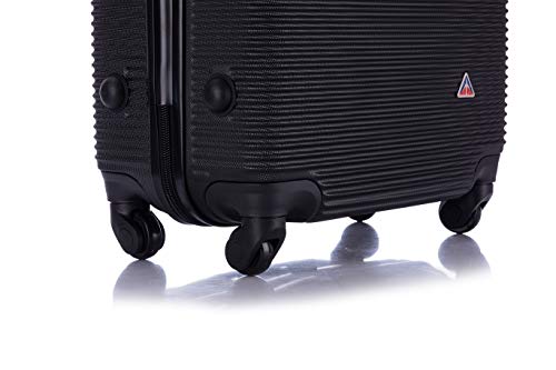InUSA ROYAL Hardside Luggage with Ergonomic Handles | Spacious Travel Suitcase with Four Spinner Wheels and Studs | 20 Inch Hardside Carry-On Spinner Luggage | Black