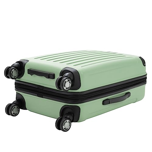 Kenneth Cole REACTION Renegade Luggage Expandable 8-Wheel Spinner Lightweight Hardside Suitcase, Seafoam, 24-Inch Checked