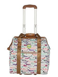 Lily Bloom Designer Under the Seat Tote Cabin Luggage Collection - 15 Inch Patterned Carry on Bag For Women - Lightweight Suitcase with 2 Rolling Wheels (Totally Paw Some)