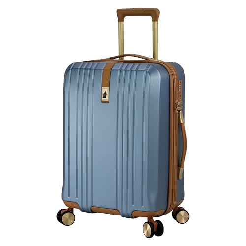 London Fog Southbridge 20 Inch Carry On Expandable Spinner HS, Slate Blue