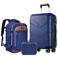 TILYMOL Expandable Luggage Set with Backpack - 21In Suitcase with TSA Lock & Spinner Wheels, Lightweight PP Hardshell Travel Luggage for Men Women, Blue