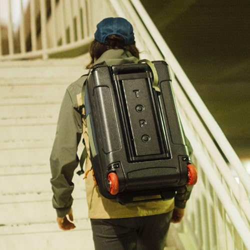 Topo Designs Global Travel Roller Bag Suitcase, Carry-On Friendly, 3 Carry Options, Smooth Heavy Duty Wheels, Telescoping Handle, Designed in Denver CO USA, PFAS Free (Olive/Olive)