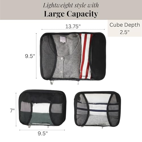 Baggallini Compression Cube 3-piece set - Lightweight Compression Packing Cubes for Travel