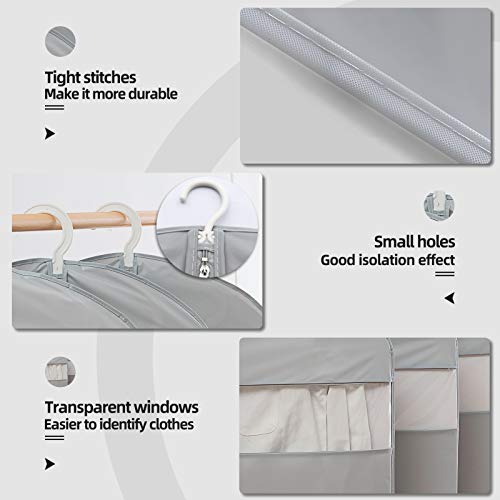 Dress Bags for Gowns Long, 65'' Long Dress Clear Garment Bag(Set of 2, 23.3'' X 65'')
