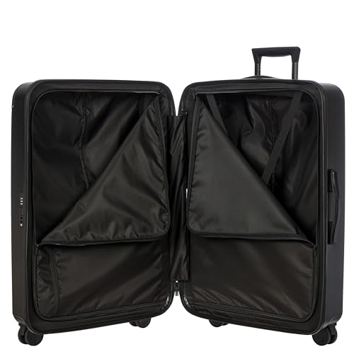 Bric's Amalfi Lightweight Hard Shell Suitcase – Expandable Checked Luggage with Water-Repellent Zip, Smooth 360° Wheels & TSA Lock - 30 Inch, Black