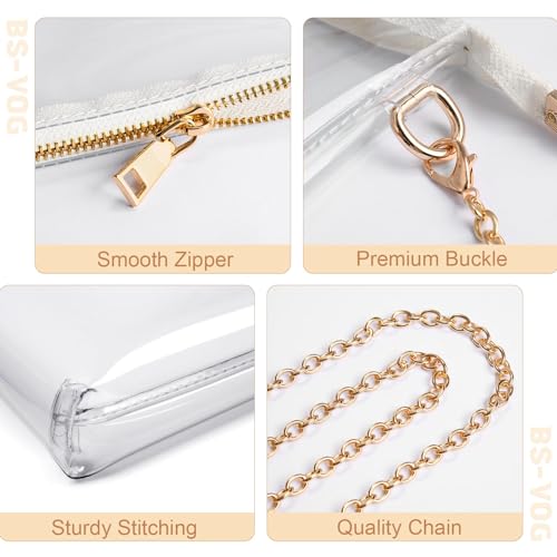 BS-VOG Clear Purse for Women - Stadium Approved Small Crossbody Bag with Zipper, Clear Stadium Bag for Concerts Sports