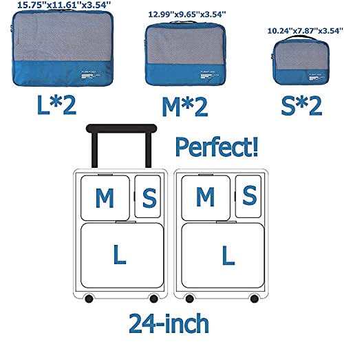 Packing Cubes Set Travel Luggage Organizers Suitcase Lightweight Accessories (Sky Blue)