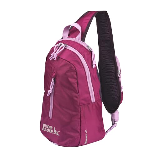 Eddie Bauer Stowaway Packable Sling Bag | Travel | Outdoor | Lightweight | Compact | Ripstop Nylon, Port Red-10L