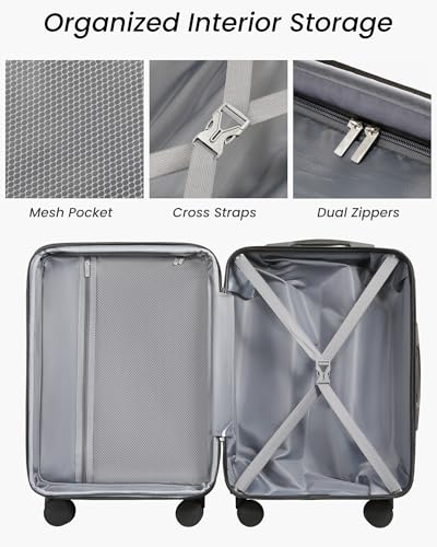 YOETEY Luggage Sets 3 Piece, Expandable Hardshell Suitcase with TSA Lock & Silent Spinner Wheels, Lightweight Hardside Travel Suitcase Set for International Trips (20/24/28 in, Blue)