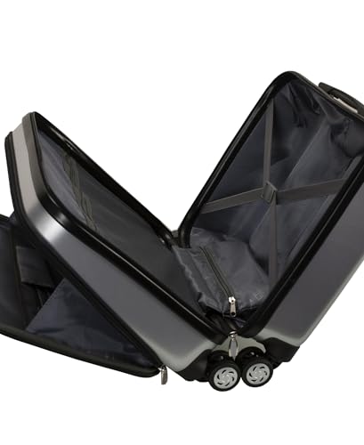 Rockland Revolution Hardside Rolling Computer Case, Carry-On, Silver