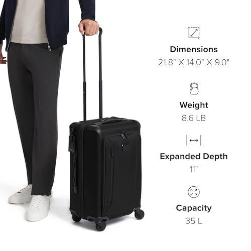 TUMI - Aerotour 4 Wheel Expandable Luggage - Men's and Women's Lightweight Business and Leisure Travel Suitcase - 21.75" Expandable Carry-On, Black