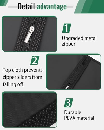 Garment Bags for Hanging Clothes 8 packs Washable Black Suit Bags for Closet Storage and Travel with Clear Window (43 inches)