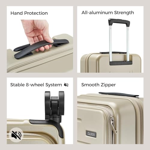 cllson Carry on Luggage Expandable Travel Luggage Top Opening Suitcase with TSA Lock and Usb Built in,Lightweight Rolling Suitcases with Spinner Wheels,PC Hard Shell SuitcasesFathers Day Gift for Dad