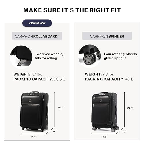Travelpro Platinum Elite Softside Expandable Carry on Luggage, 2 Wheel Upright Suitcase, USB Port, Men and Women, Vintage Grey, Carry On 22-Inch