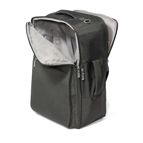 Baggallini Tandem Convertible Travel Backpack with 16" Laptop Padded Laptop Compartment, RFID, Water Repellent, Luggage Sleeve