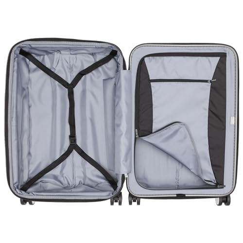 DELSEY PARIS Titanium Hardside Expandable Luggage with Spinner Wheels Checked Luggage, Silver, Checked-Medium 25 Inch