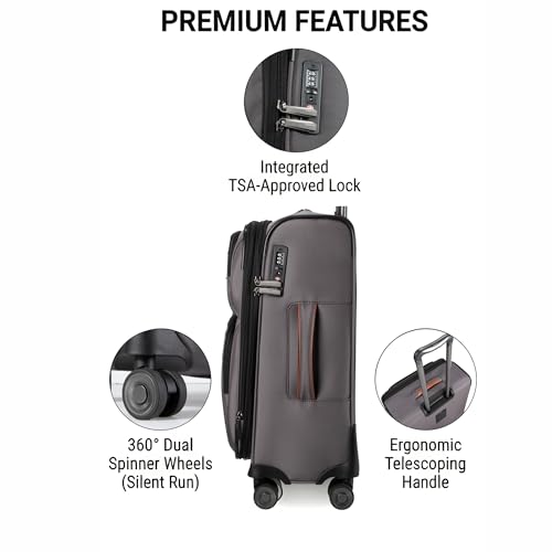 Ricardo Beverly Hills Montecito 3.0 Softside Luggage Collection Expandable Suitcases with Wheels and TSA Lock, 21 Carry-on (French Gray, 21-inch Carry-on)