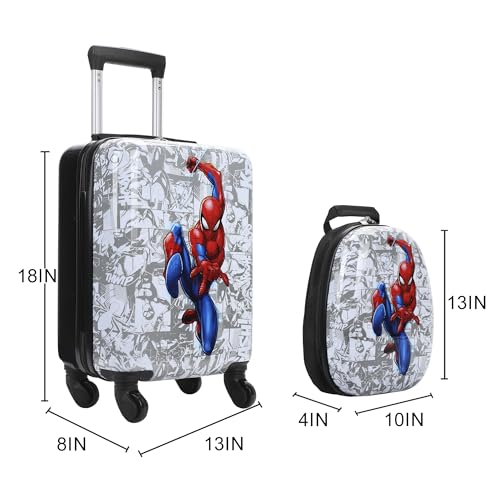 Bioworld Spider-Man In Pose Kids' 2-Piece Travel Set With Rolling Suitcase And Backpack