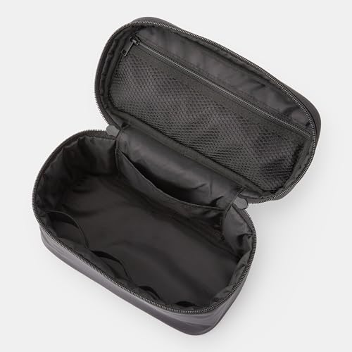 MUJI 83525484 Nylon Pouch with Handle, Black, Approx. 8.1 x 4.1 x 4.9 inches (20.5 x 10.5 x 12.5 cm)