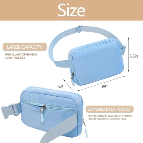 Belt bag Fanny pack crossbody bags for women Everywhere belt bag (Light blue)