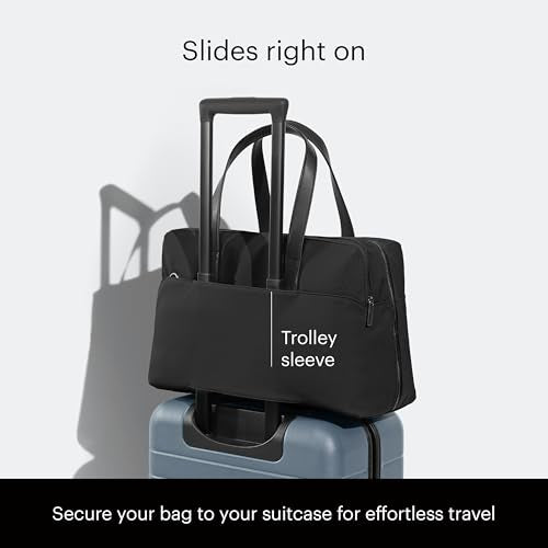 Away The Everywhere Bag - Airline Approved Carry-On Bag with Padded Laptop Pocket, Detachable Shoulder Strap - Water-Repellent Carry-On Duffle Bag - Jet Black