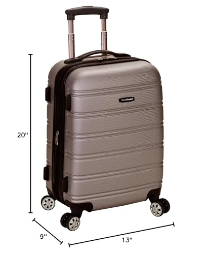 Rockland Melbourne Hardside Expandable Spinner Wheel Luggage, Silver, Carry-On 20-Inch