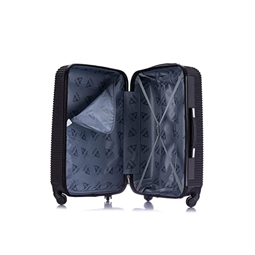 InUSA ROYAL Hardside Luggage with Ergonomic Handles | Spacious Travel Suitcase with Four Spinner Wheels and Studs | 20 Inch Hardside Carry-On Spinner Luggage | Black
