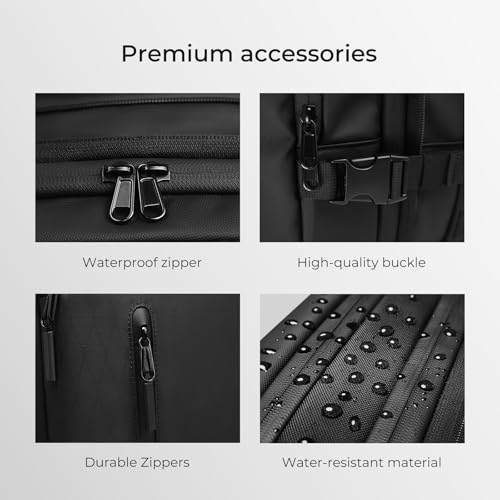 UMydeal Rolling Vacuum Backpack, Travel Compression Suitcase with Hinomoto Wheels, USB C Ports, Anti-Theft Lock, 70L Expandable Waterproof Laptop Bag for Flight, Business & Trips