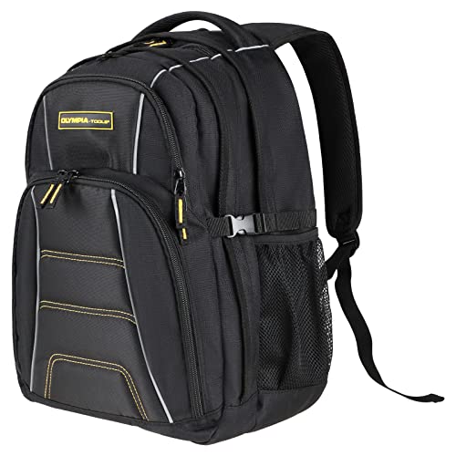 Olympia Tools Travel Laptop Backpack 18.5 inch, Business Anti Theft Slim Durable Laptops Backpack, Water Resistant College School Computer Bag Gifts for Men & Women Fits 17 Inch Notebook, Black