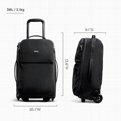 Bellroy Lite Carry-On (38L lightweight luggage, with built-in packing cubes and a compressible shell) - Black