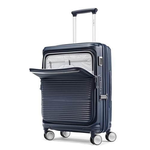 Samsonite Paralux Carry-On Luggage - Innovative Design - Quick Access Front Pocket - Dual Suspension Wheel Technology - TSA Lock - Expandable - Includes Removable Packing Cubes - Midnight Navy