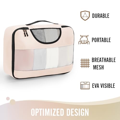 Veken 8 Set Packing Cubes for Travel Essentials, Suitcase Organizer Bags in 4 Sizes, Carry-On Luggage Accessories with Laundry Bag, Airplane Must Have, Gifts for Women Men