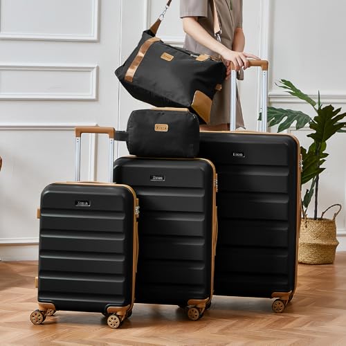 Eeeza Luggage Sets 5 Piece, Suitcases with Wheels,ABS Hard Case Luggage with TSA Lock Spinner Wheels,Carry On Luggage Set (20/24/28 Inch)