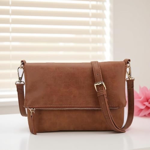 Gladdon Small Crossbody bags for Women Cross body Purse Shoulder Bag Brown