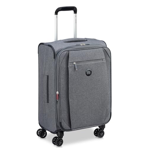DELSEY PARIS Rami Softside Expandable Luggage with Spinner Wheels, Grey, 3 Piece Set (20/24/28)