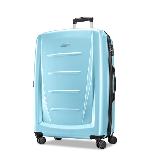 Samsonite Winfield 2 Hardside Expandable Luggage with Spinner Wheels, Ice Blue, Checked-Large 28-Inch