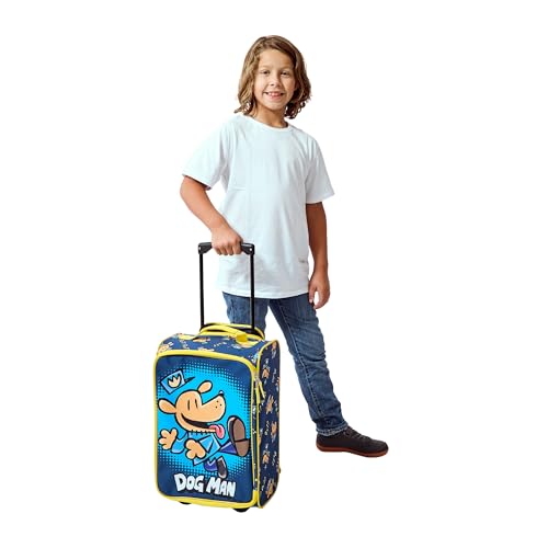 Bioworld Dog Man Character Print Blue 18" Soft-Sided Youth Carry On Suitcase Luggage
