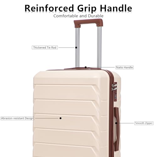 Luggage Sets 3 Piece Suitcase Set, ABS Hardside Carry-on, Checked Luggage, Lock