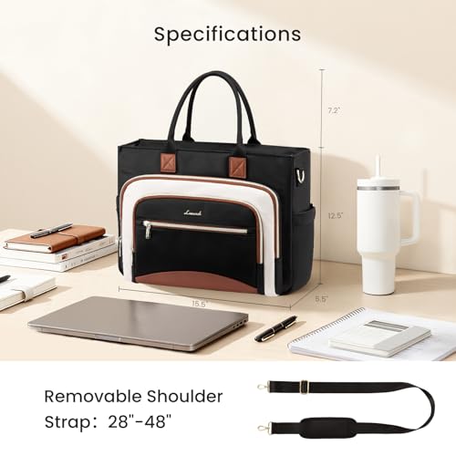 LOVEVOOK Work Tote Bags for Women,Laptop Tote Bag for Women With Large Cup Holder,Teacher Nurse Bags With Accordion File Organizer Pocket,Multi-Pockets Professional Briefcase Business Purses Handbag