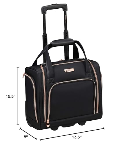 London Fog Bromley 15 Under The Seat Bag, black, Inch