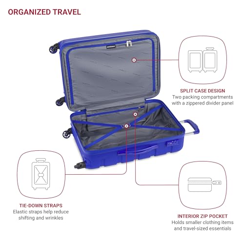 SwissGear 7366 Signature Hardside Expandable Luggage with Spinner Wheels, TSA Lock, Cobalt, Checked-Medium 23-Inch