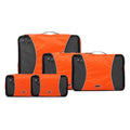 GOX Premium 5-Piece Packing Cubes Set for Travel, Lightweight Durable Luggage Organizer Bags with Double Zipper Mesh Top, 1 Large 2 Medium 2 Small, Nylon, Space-Saving Suitcase Storage (Orange)